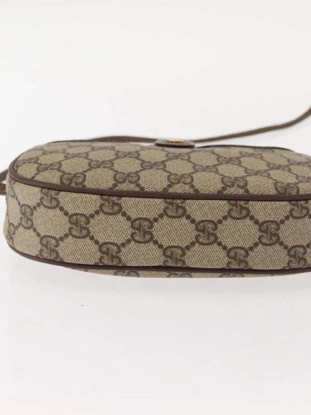 GUCCI GG Supreme Web Sherry Line Bag PVC Beige 007 58 6112 4023 Auth 148252 - Picture 7 of 16